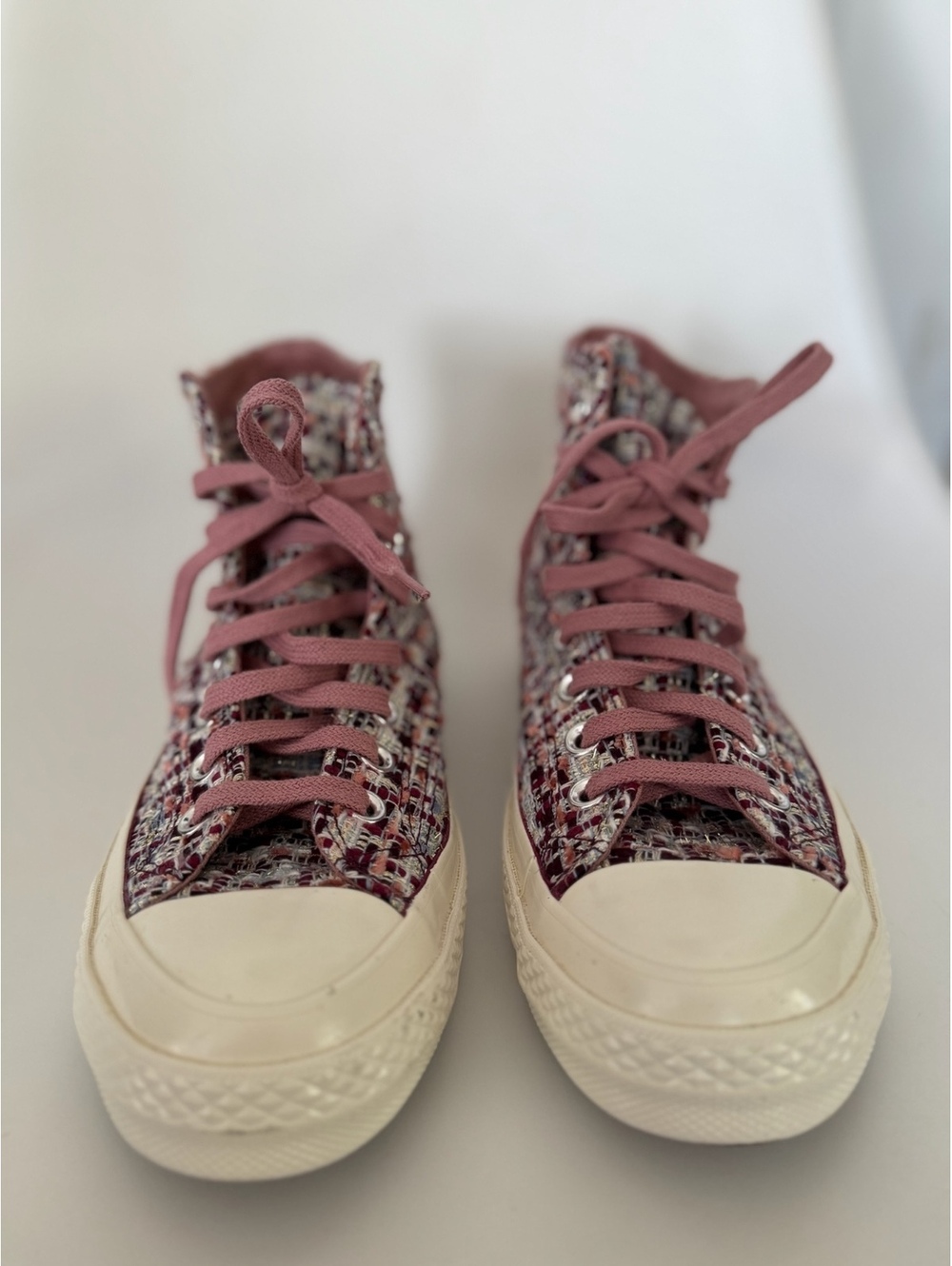Converse Chuck Taylor All Star high top tweed sneakers pink - Picture 4 of 9